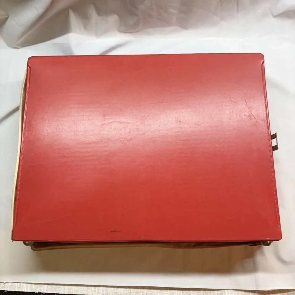 Vintage Red 1960's Barbie and Midge Double Doll Case, With Images Of Ken & Allen